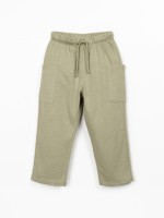 Trousers in a blend of linen and organic cotton