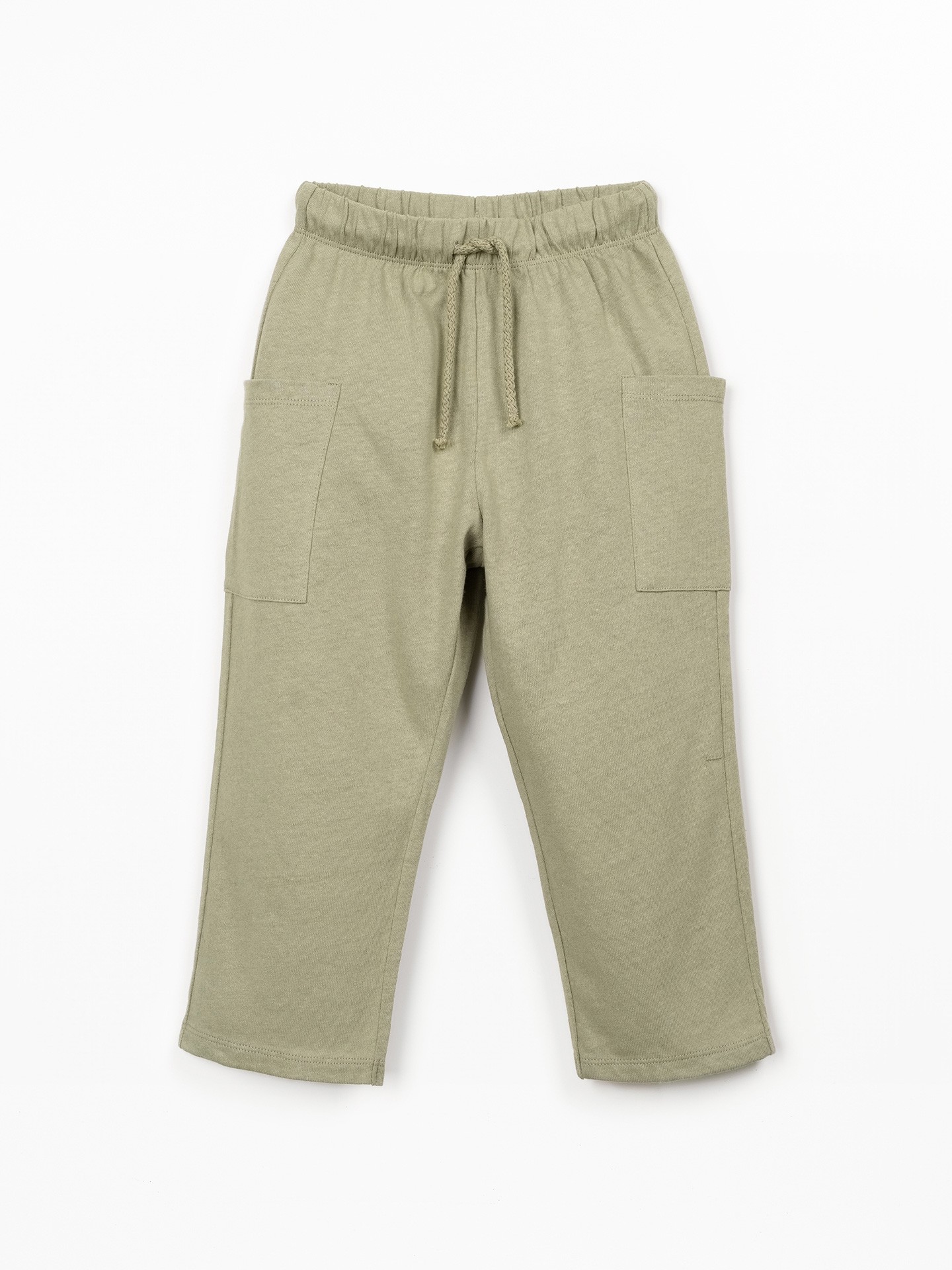 Trousers in a blend of linen and organic cotton