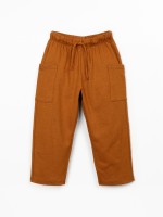 Trousers in organic cotton and linen blend