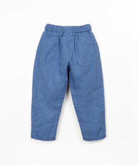 Pantaloni in lino con cintura elasticizzata