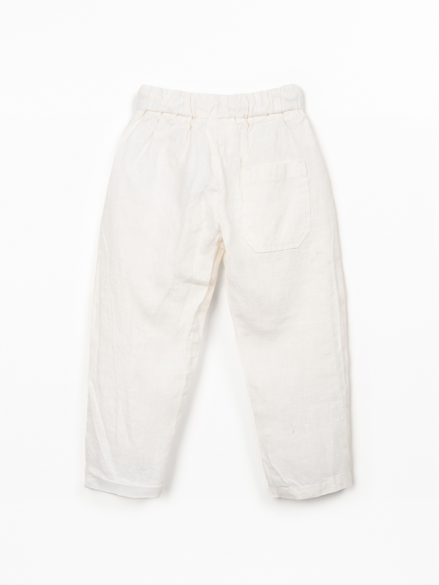Linen trousers with elastic waistband