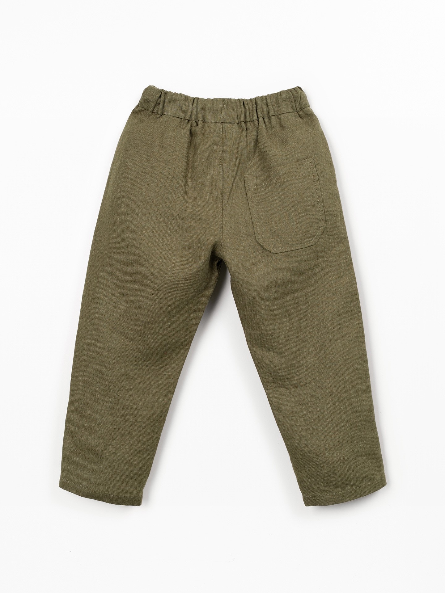 Linen trousers with elastic waistband
