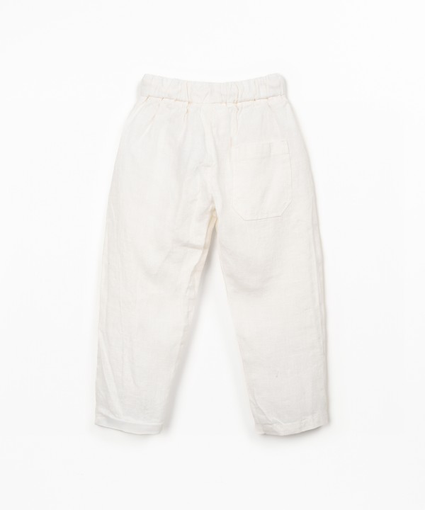 Linen trousers with elastic waistband