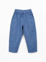 Linen trousers with elastic waistband