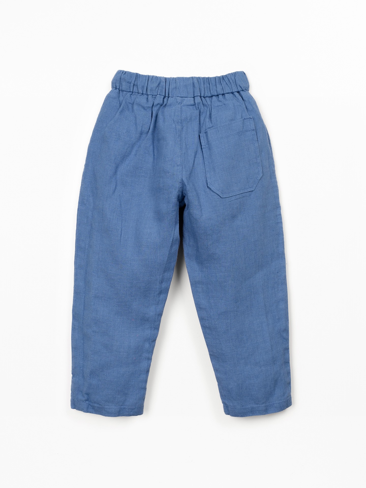 Linen trousers with elastic waistband