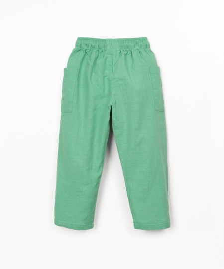 Calça de tecido em algodão orgânico