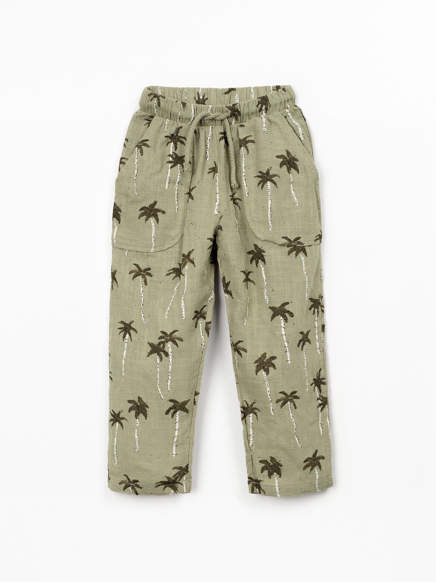 Organic cotton printed fabric trousers