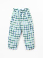 Woven trousers with checkered print