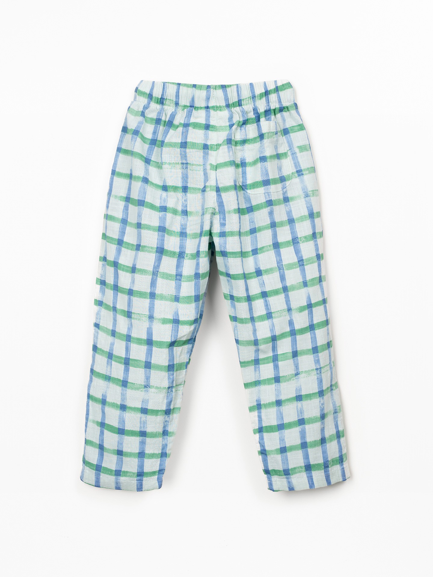 Woven trousers with checkered print