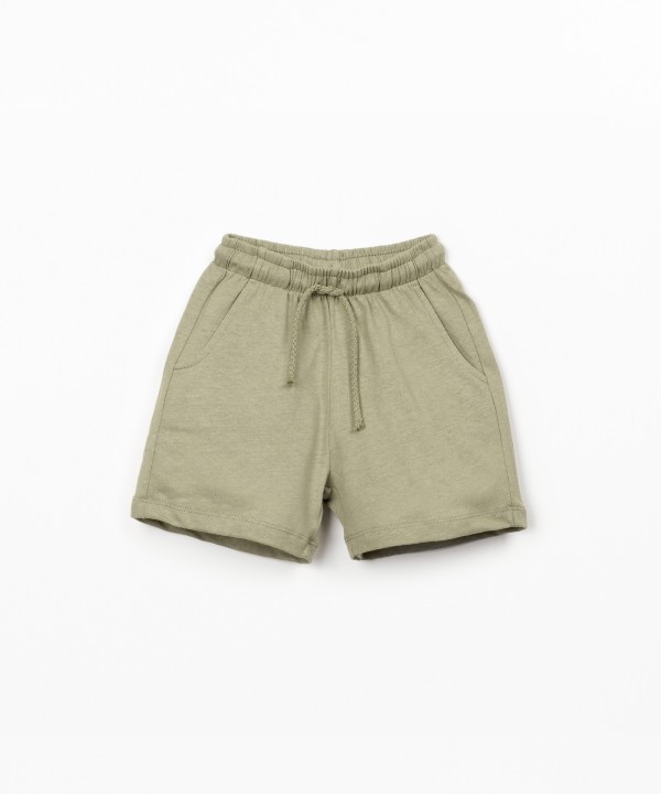 Jersey shorts with linen