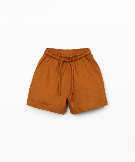 Jersey shorts with linen