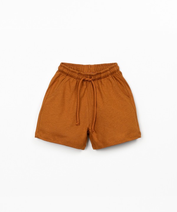 Jersey shorts with linen