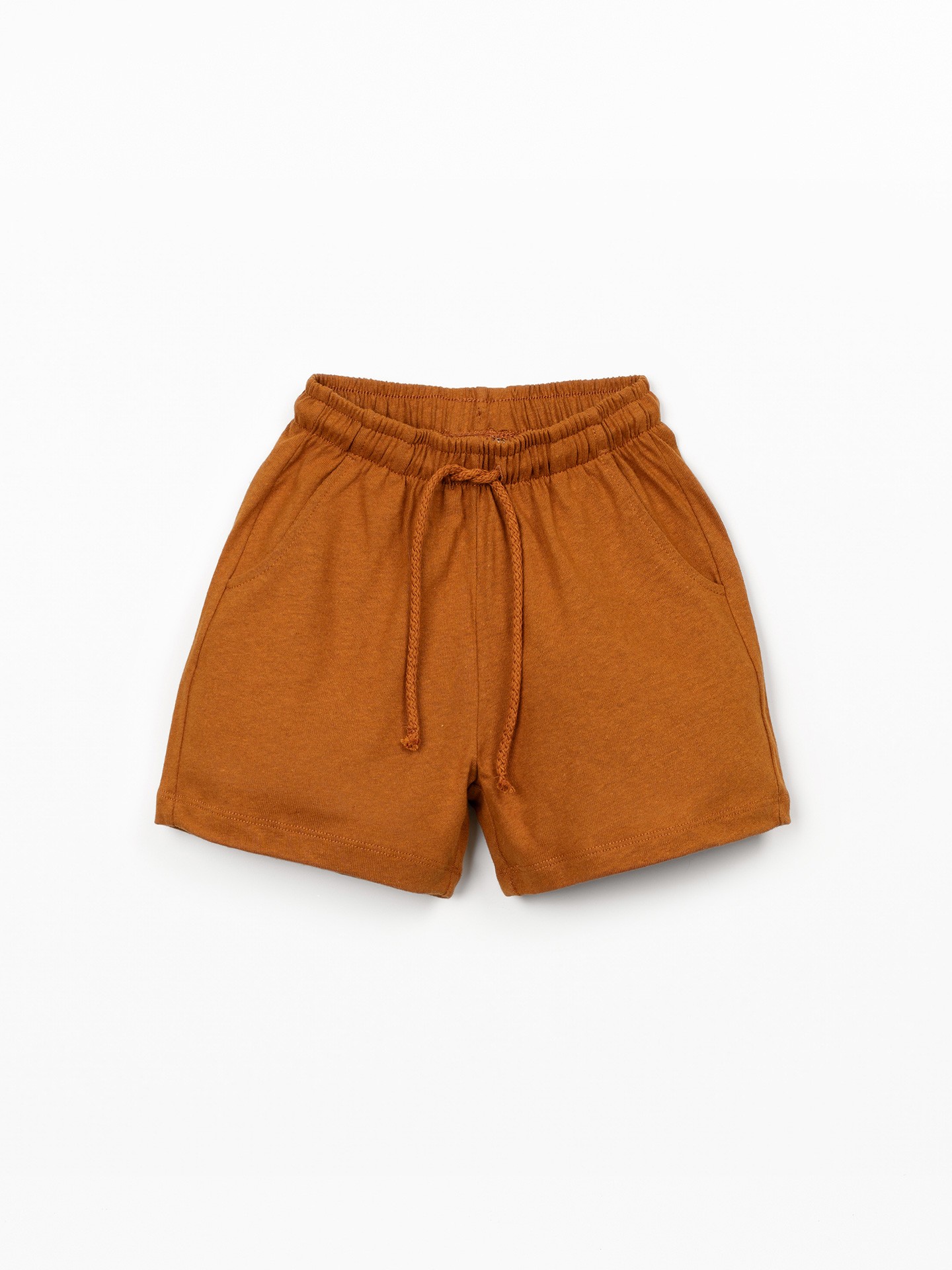 Calção de malha com linho