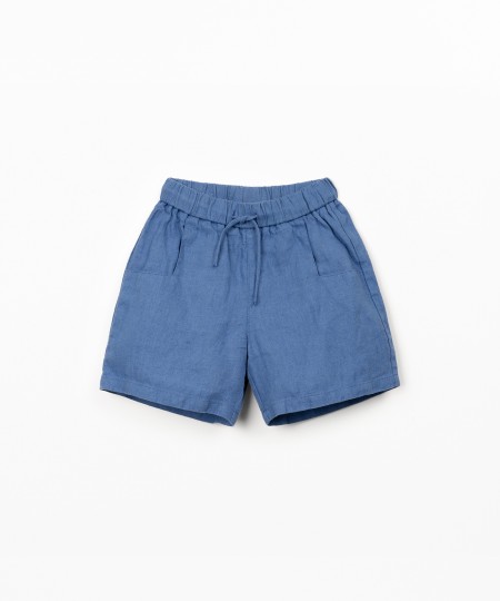 Pantalones cortos de lino con cintur�n ajustable
