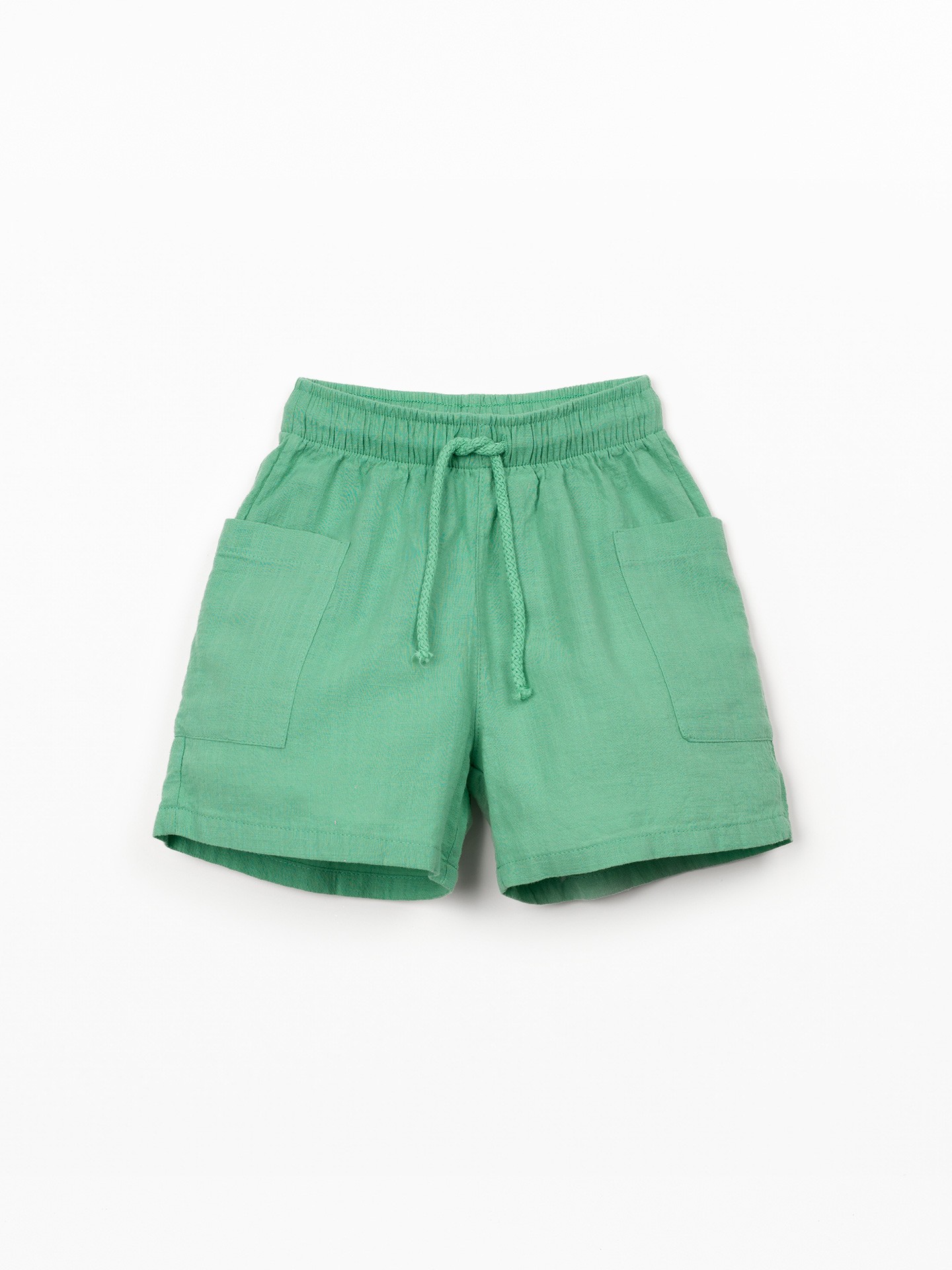 Calção de tecido com cordão ajustável