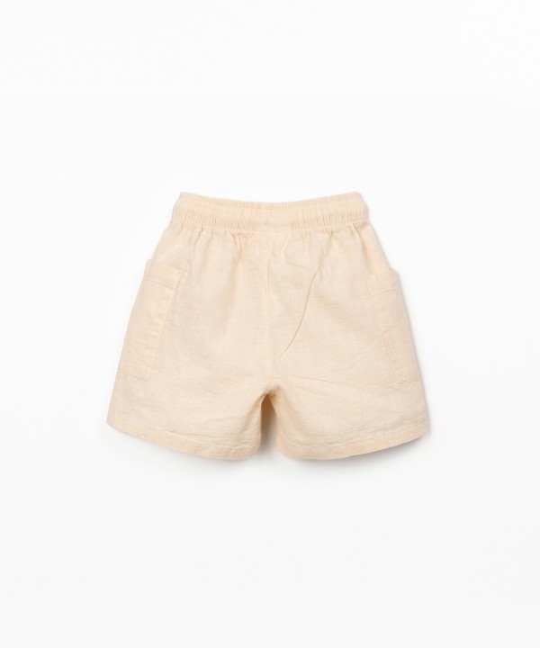 Fabric shorts with adjustable drawstring