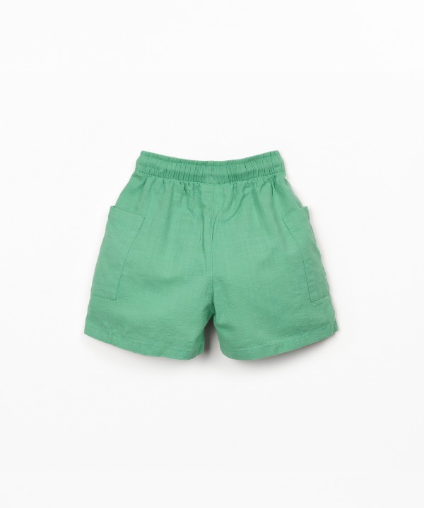 Fabric shorts with adjustable drawstring