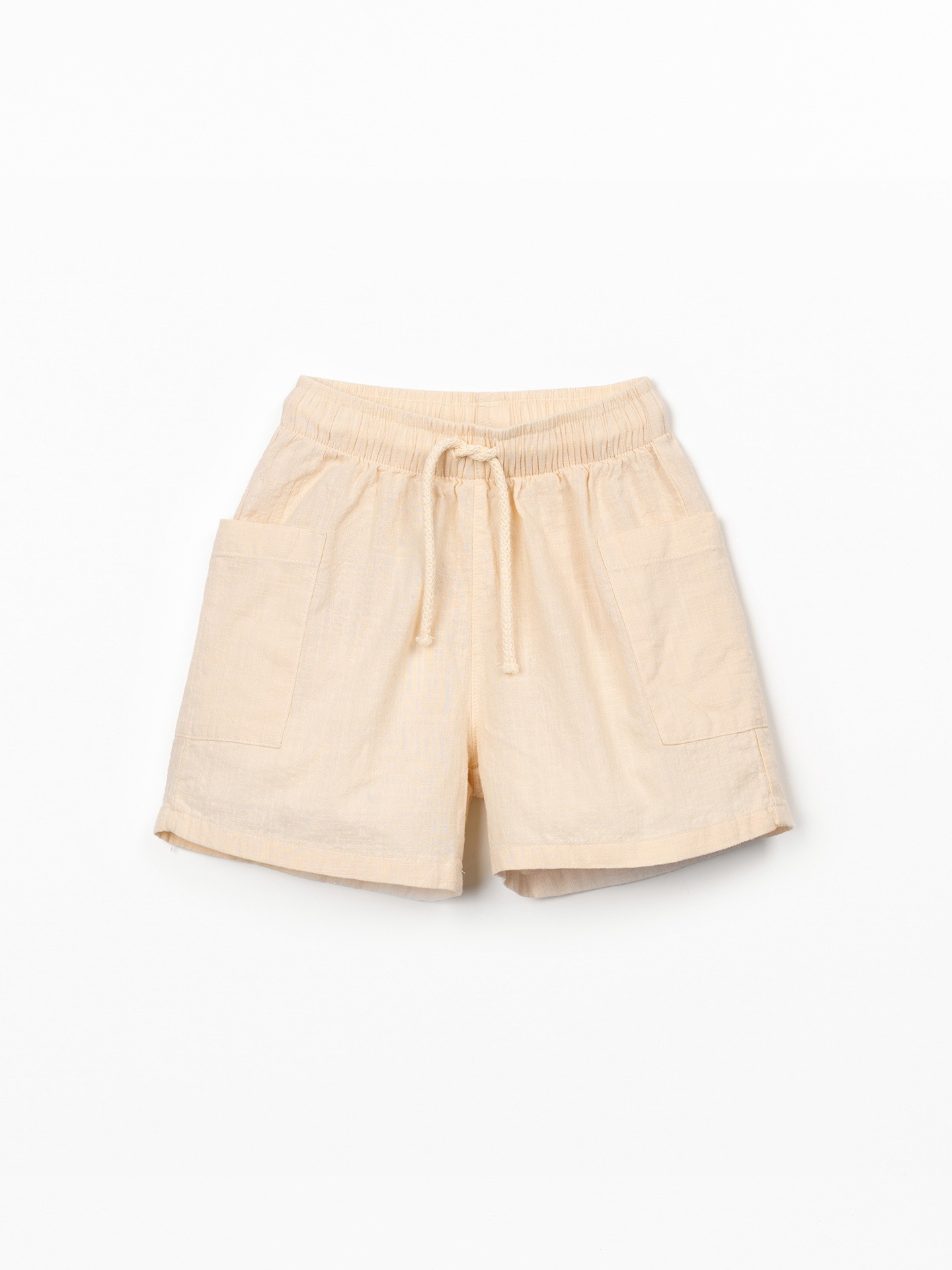 Calção de tecido com cordão ajustável