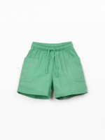 Calção de tecido com cordão ajustável Calção de tecido com cordão ajustável