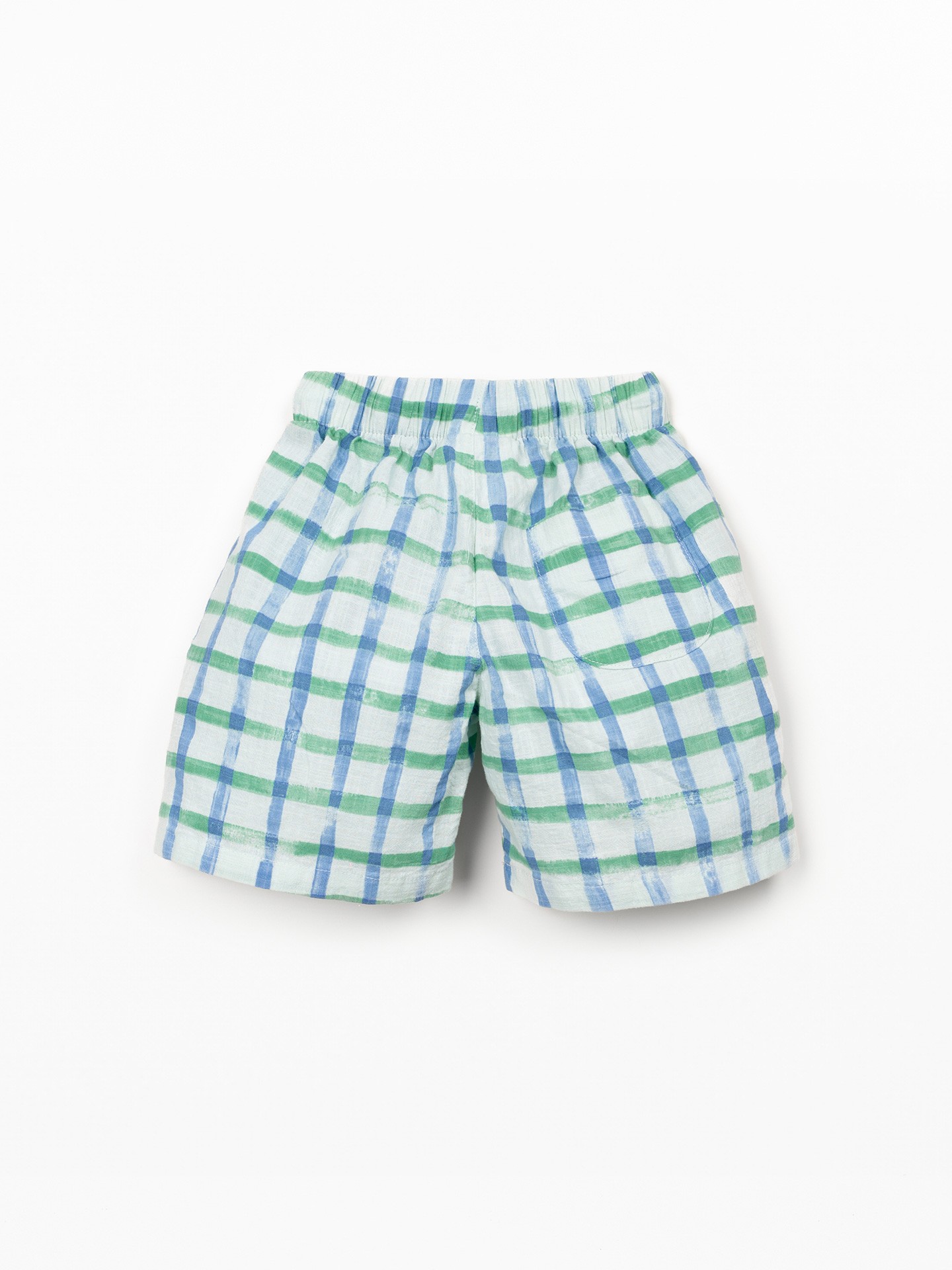 Calção de tecido com estampado xadrez