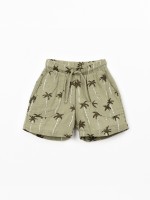 Cal��o de algod�o org�nico com estampado de palmeiras