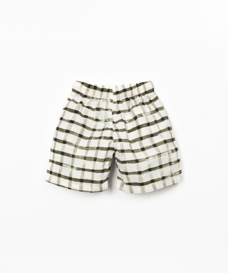 Calção de tecido com estampado xadrez