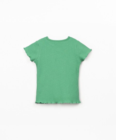 T-shirt de malha com nervuras