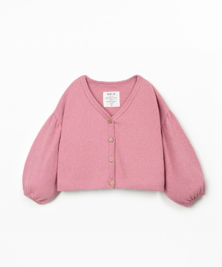 Casaco de malha com fibras recicladas