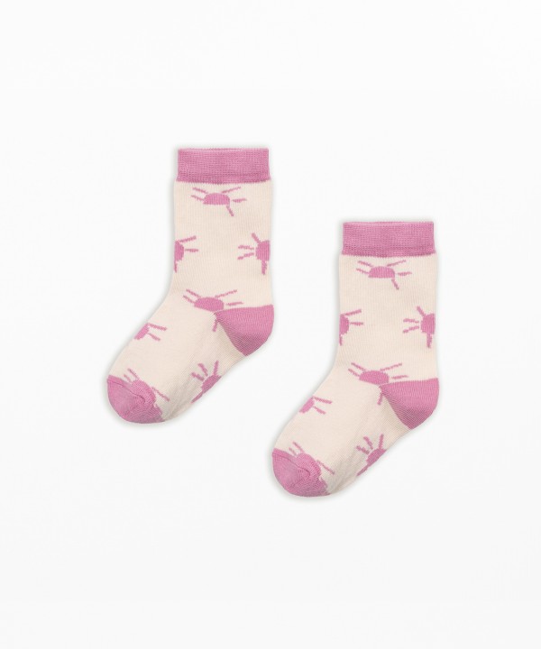 Jacquard socks with small shapes print