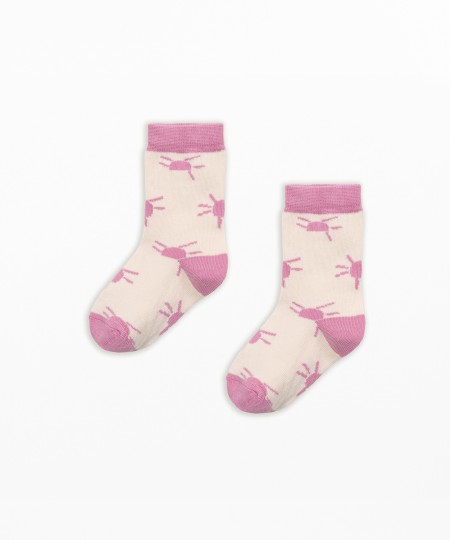 Jacquard socks with small shapes print