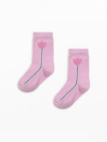 Jacquard socks with flower pattern