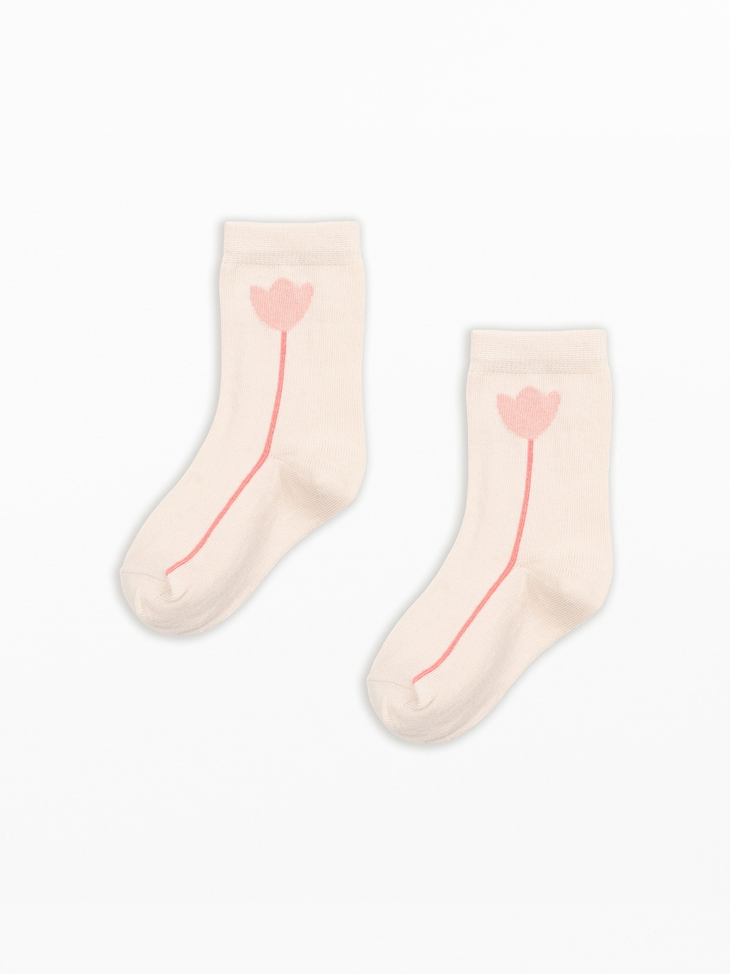 Jacquard socks with flower pattern