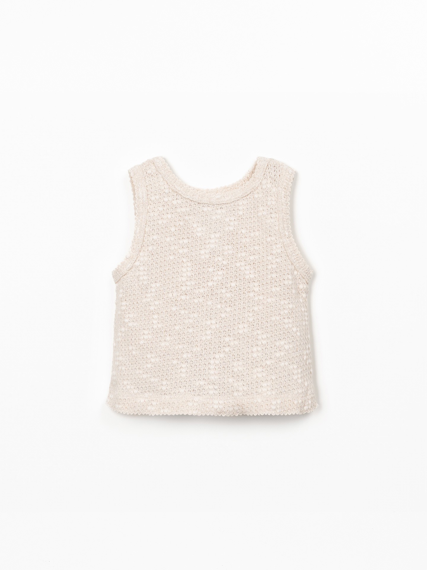 Top sem mangas em malha texturada