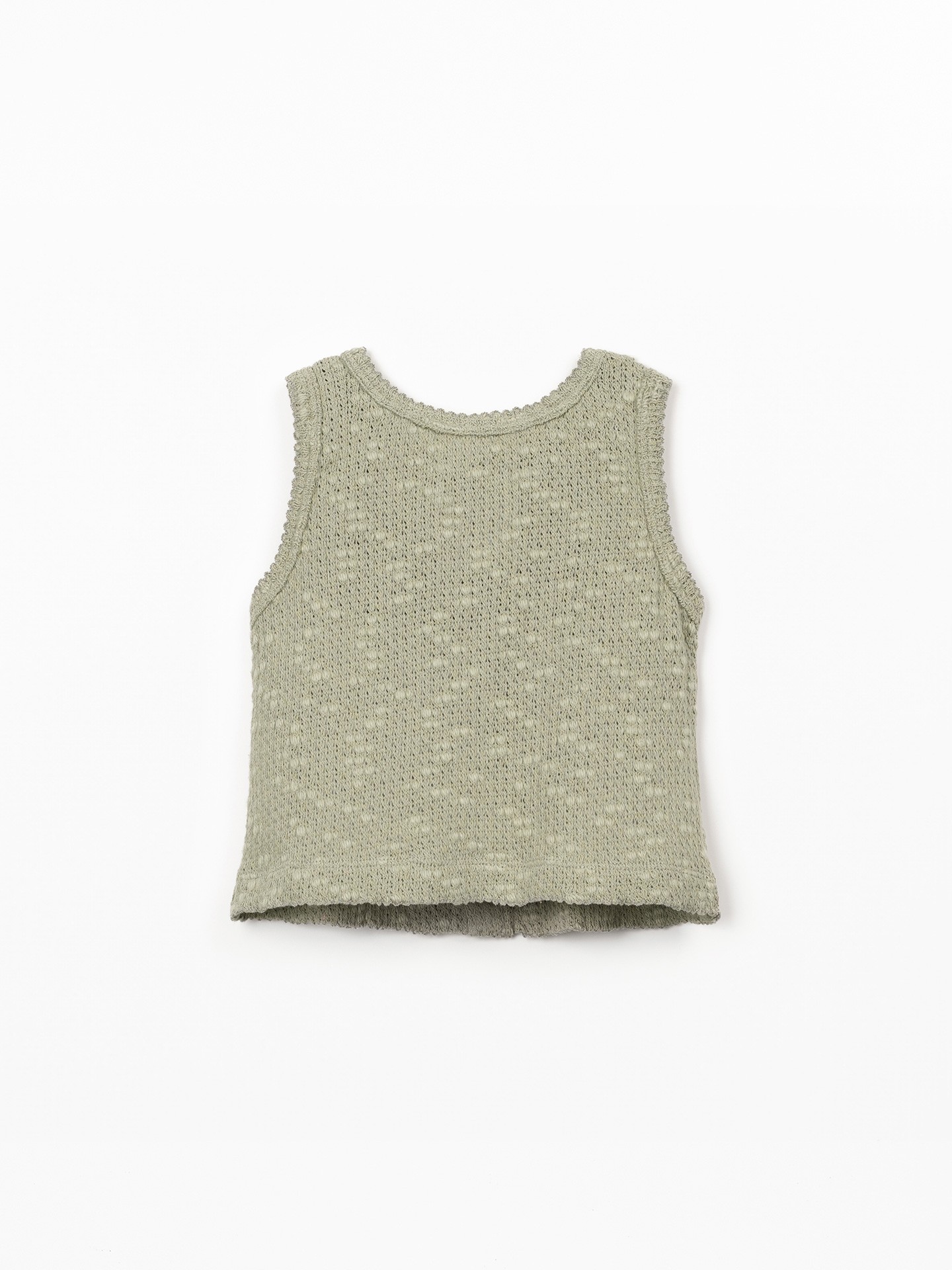 Top sem mangas em malha texturada