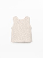 Top sem mangas em malha texturada