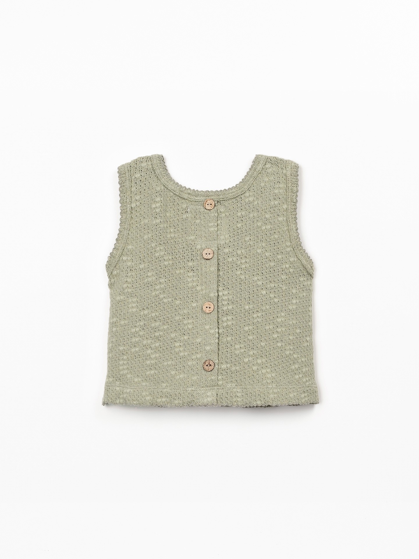 Top sem mangas em malha texturada