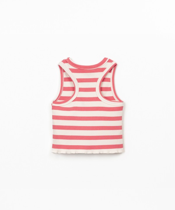 Sleeveless top with striped pattern