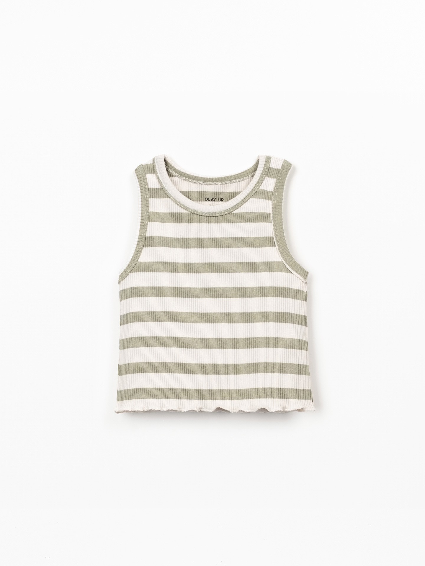 Top sin mangas con estampado de rayas