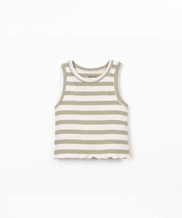 Sleeveless top with striped pattern