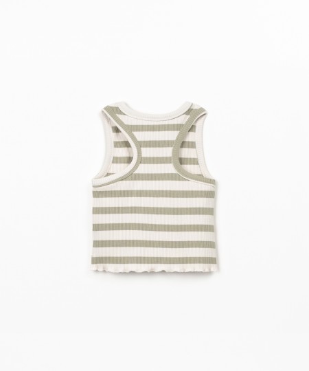 Top sem mangas com padrão de riscas