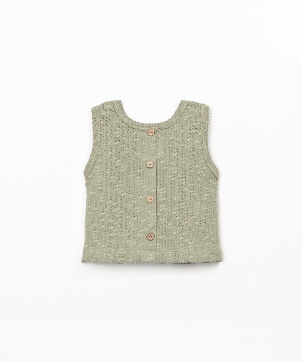 Sleeveless top in textured jersey