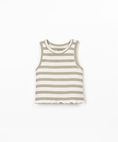 Sleeveless top with striped pattern