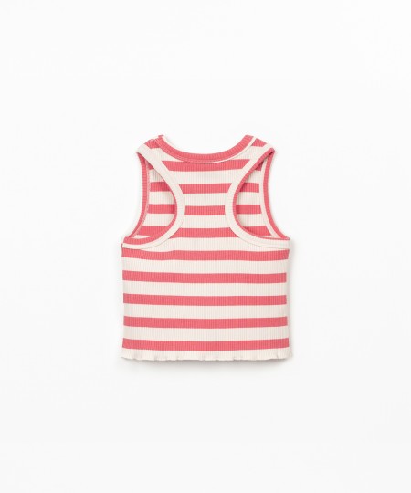 Top senza maniche con motivo a righe