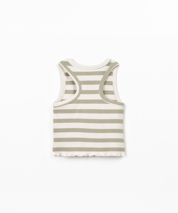 Sleeveless top with striped pattern