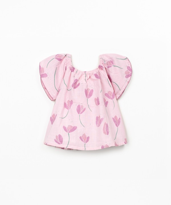 Organic cotton tunic with tulip print