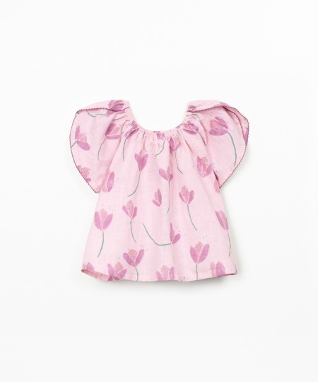 Organic cotton tunic with tulip print