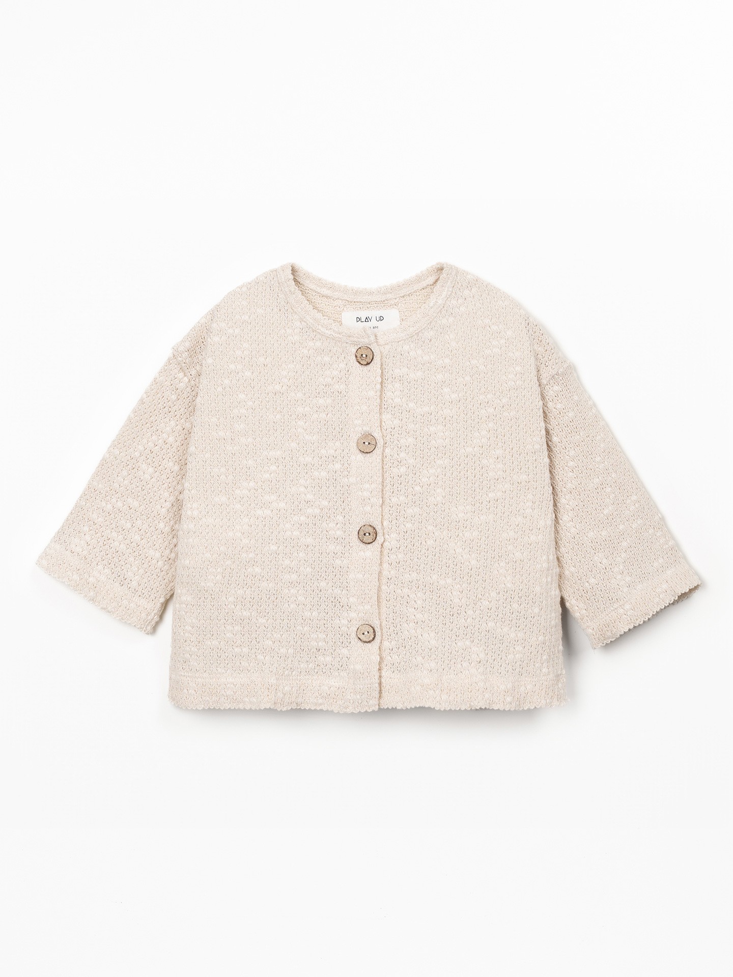 Casaco em mistura de fibras naturais e fibras recicladas