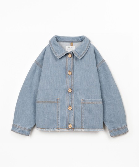 Cotton denim jacket with pockets