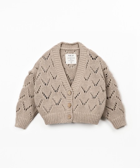 Casaco tricot com bot�es de coco