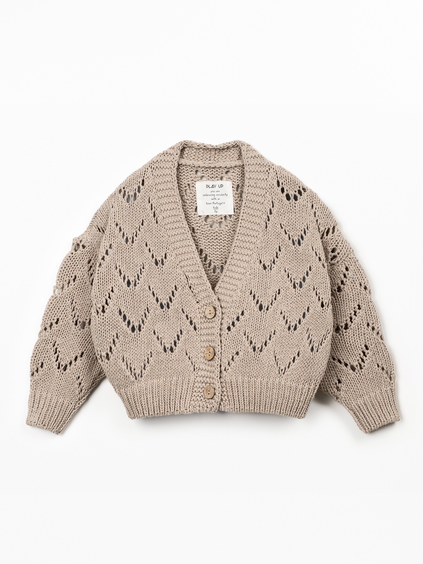 Casaco tricot com botões de coco